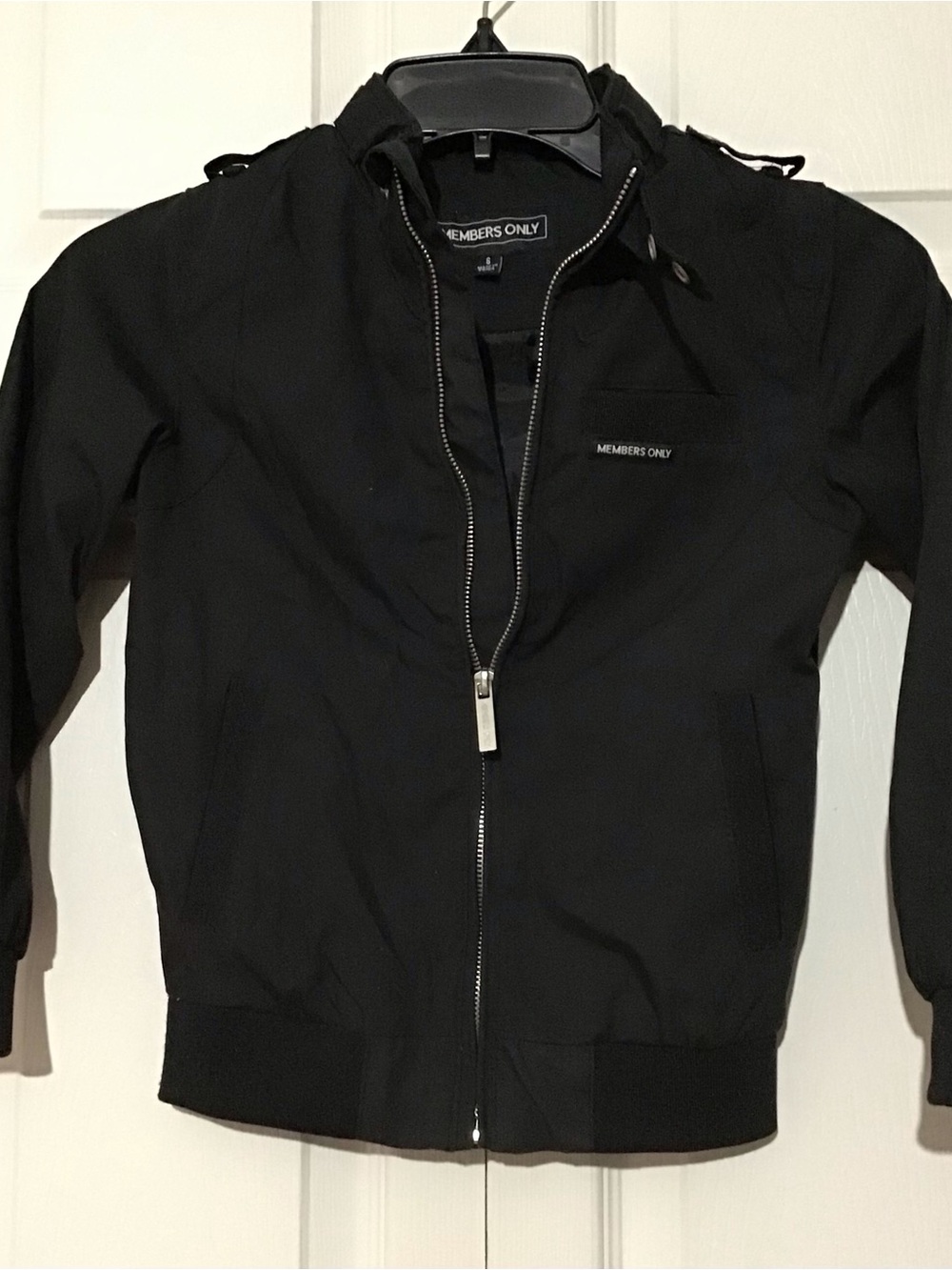 Members Only Boys Size 6 Black Zip-Front Jacket